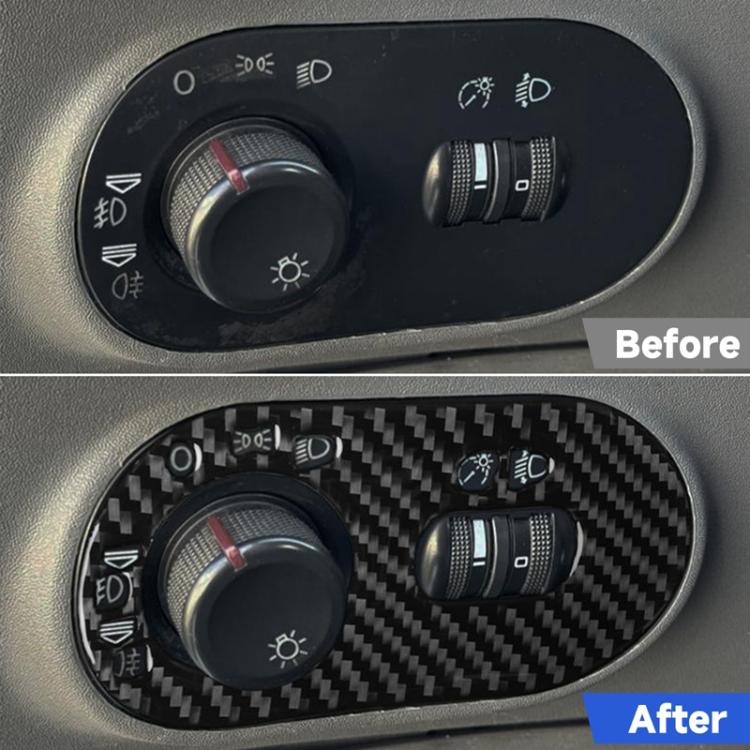 Carbon Fiber Car Headlight Switch Decorative Sticker for SEAT Ibiza 2003-2008, Left Driver, Headlight Switch, Left Driver