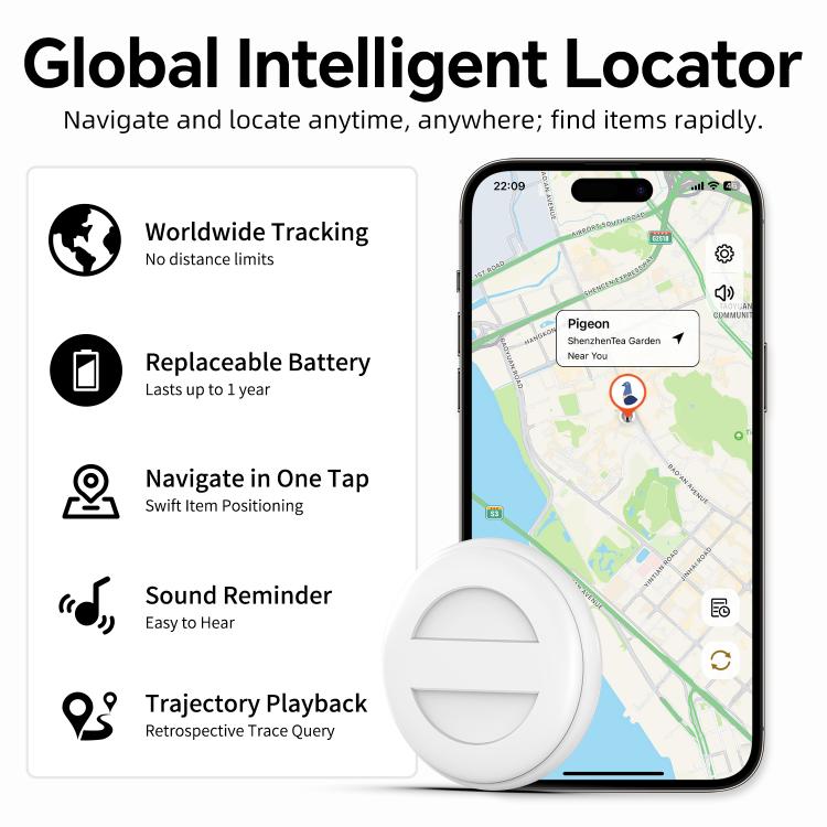 M10 Mini GPS Location Tracker Anti-lost Device with Keychain, M10 (White), M10 (Black)