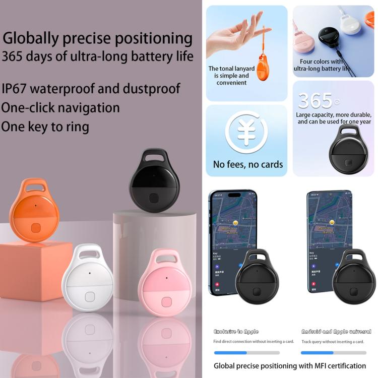 JHX05 iOS & Android Mini GPS Global Smart Location Tracker Anti-lost Device, OS & Android (Black), OS & Android (White), OS & Android (Pink), OS & Android (Orange)