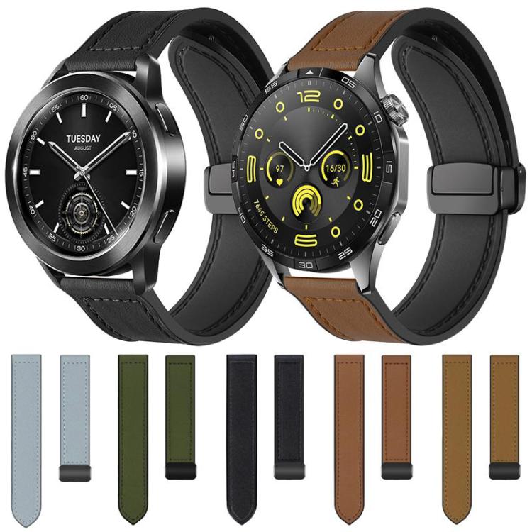 xDfind Crazy Horse Pattern Silicone Skin Magnetic Buckle Watch Band