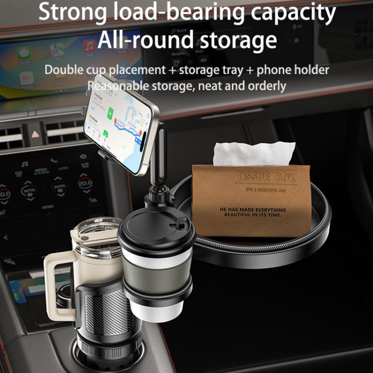 Yesido C274 4 in 1 Car Multi-function Tray Water Cup Phone Holder, C274