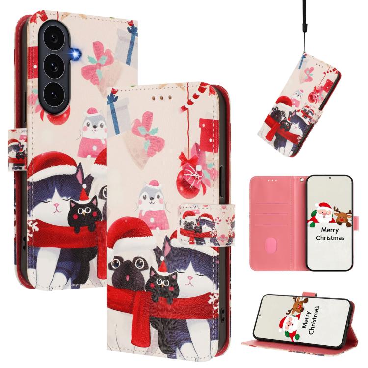 Christmas Series Buckle Leather Phone Case with Hand Strap