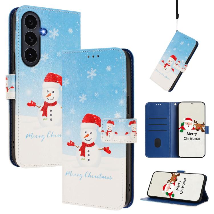 Christmas Series Buckle Leather Phone Case with Hand Strap