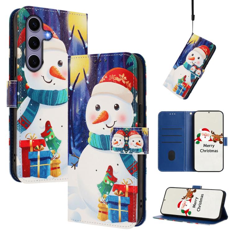 Christmas Series Buckle Leather Phone Case with Hand Strap