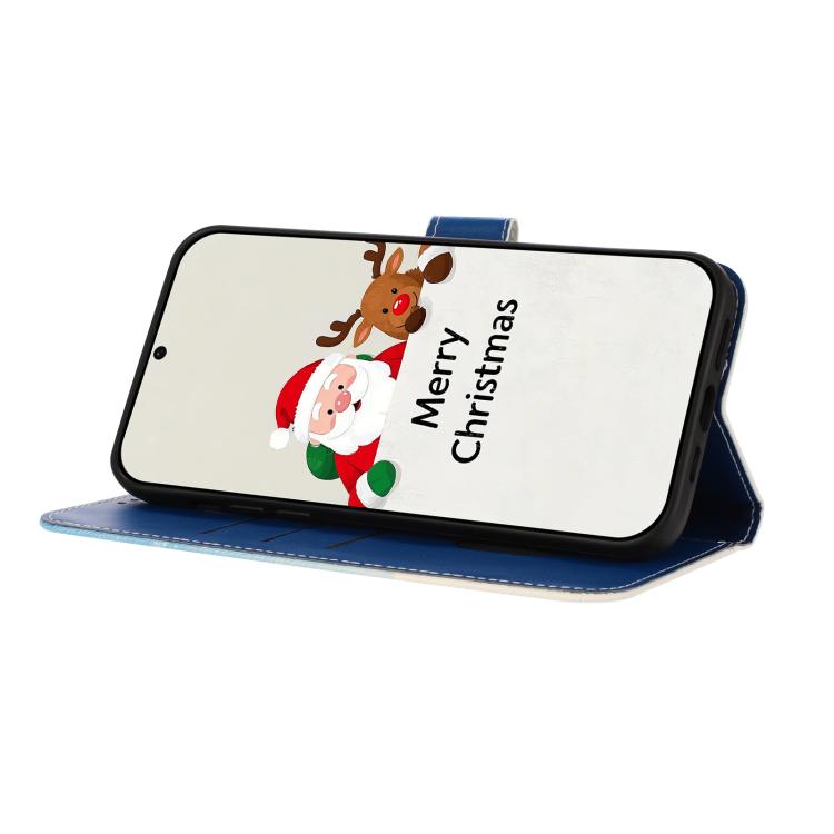 Christmas Series Buckle Leather Phone Case with Hand Strap