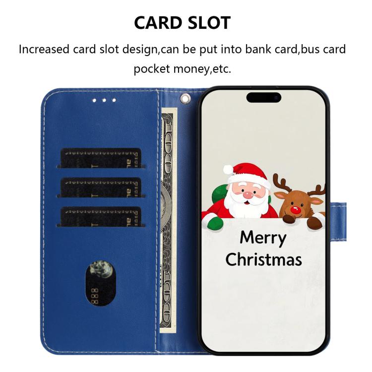Christmas Series Buckle Leather Phone Case with Hand Strap
