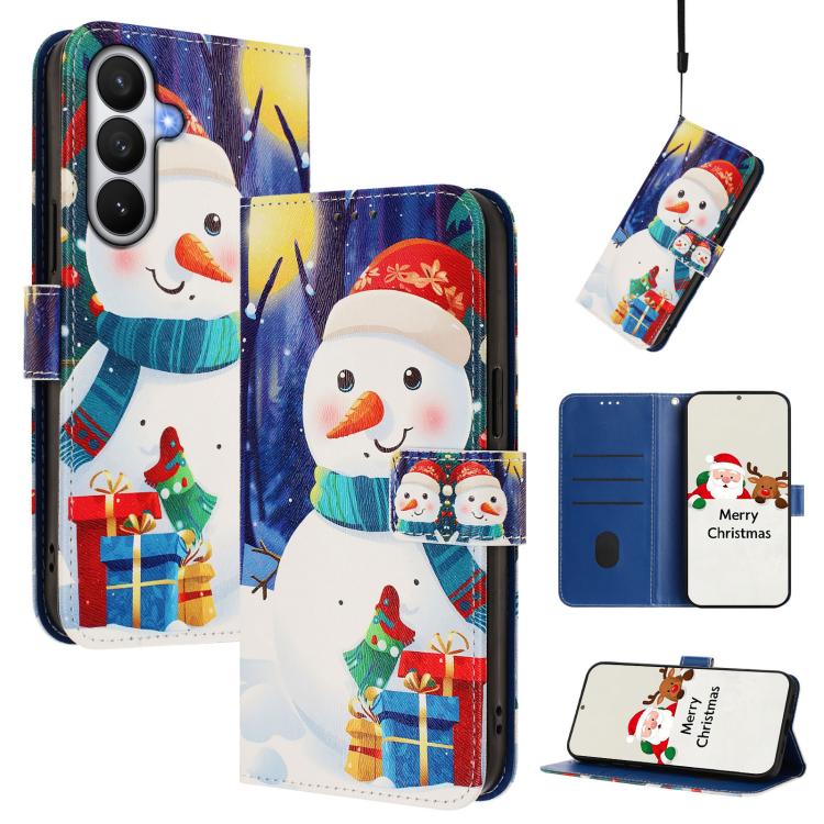 Christmas Series Buckle Leather Phone Case with Hand Strap