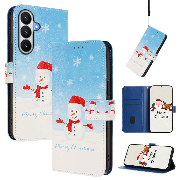 Christmas Series Buckle Leather Phone Case with Hand Strap