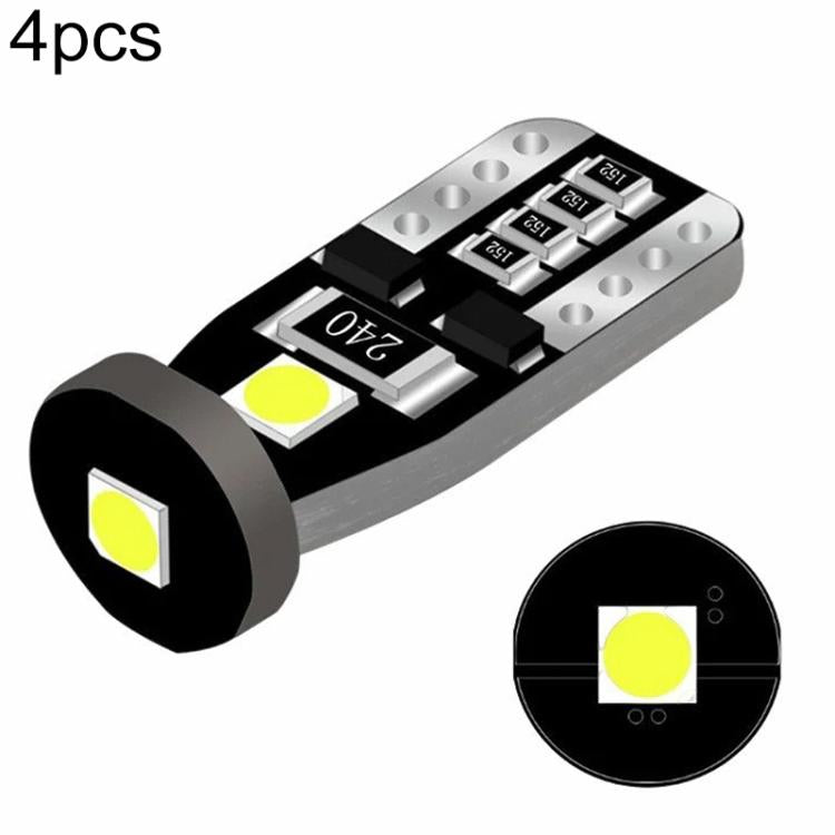 4pcs T10 3030-3SMD 12V Decoding Canbus Car Clearance Lights License Plate Lamp, 3030-3SMD