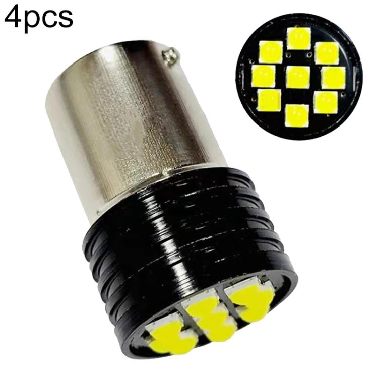 4pcs 3030-9SMD Car High-brightness Decoding Reversing Lamp Brake Light, 3030-9SMD