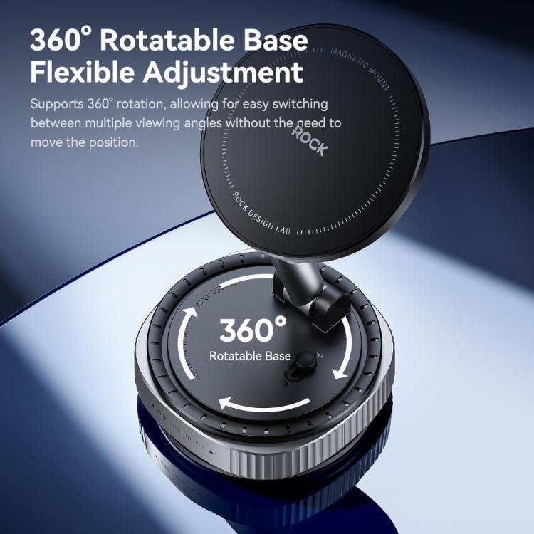 ROCK QS6 Upgraded Vacuum Suction Cup Magnetic Phone Car Holder, QS6