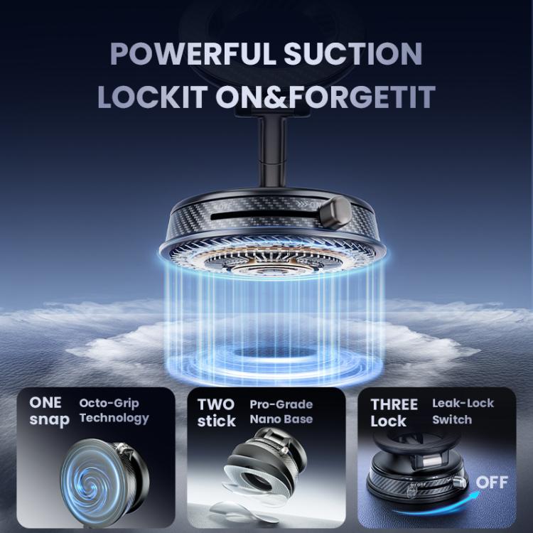 A13 Foldable Vacuum Strong Magnetic Car Phone Holder, A13 (Black), A13 (Orange), A13 (Silver)