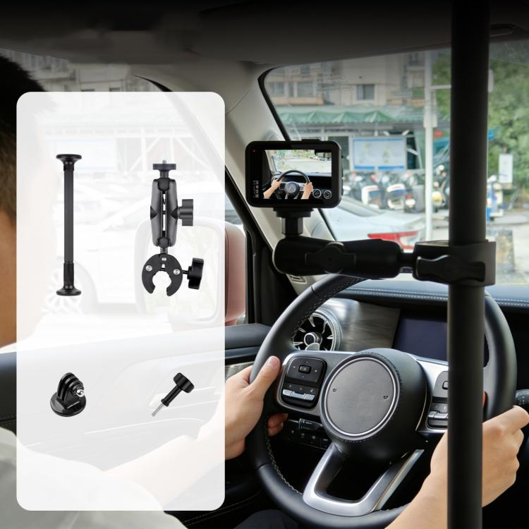 In-Car Camera Adjustable Mount Support Pole Extension Rod, 52-81.5cm Basic, 70-121cm Extended, Basic 4 in 1 Set with Crab Clip, Extend 4 in 1 Set with Crab Clip, Basic 5 in 1 Set with Clip Pocket Frame, Extend 5 in 1 Set with Clip Pocket Frame         ...