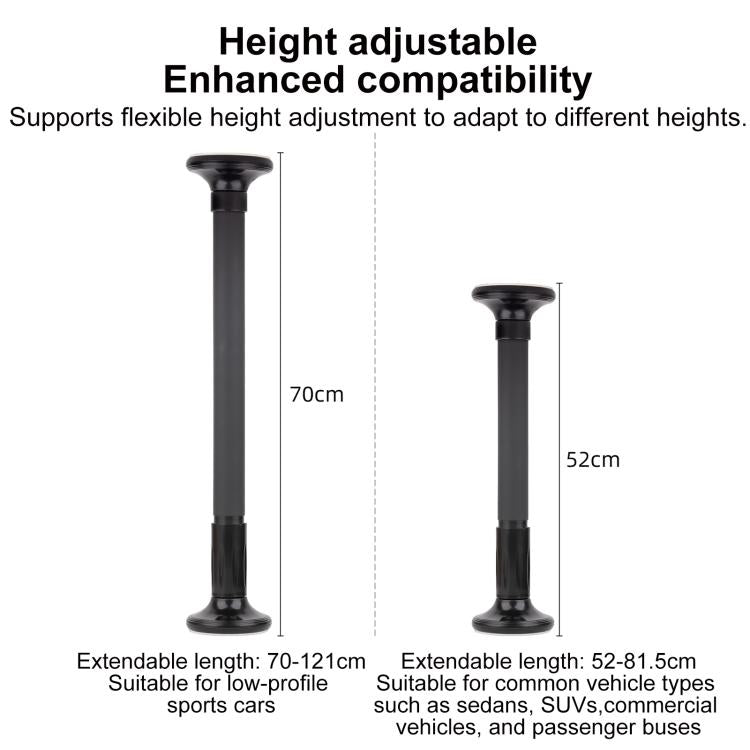 In-Car Camera Adjustable Mount Support Pole Extension Rod, 52-81.5cm Basic, 70-121cm Extended, Basic 4 in 1 Set with Crab Clip, Extend 4 in 1 Set with Crab Clip, Basic 5 in 1 Set with Clip Pocket Frame, Extend 5 in 1 Set with Clip Pocket Frame         ...