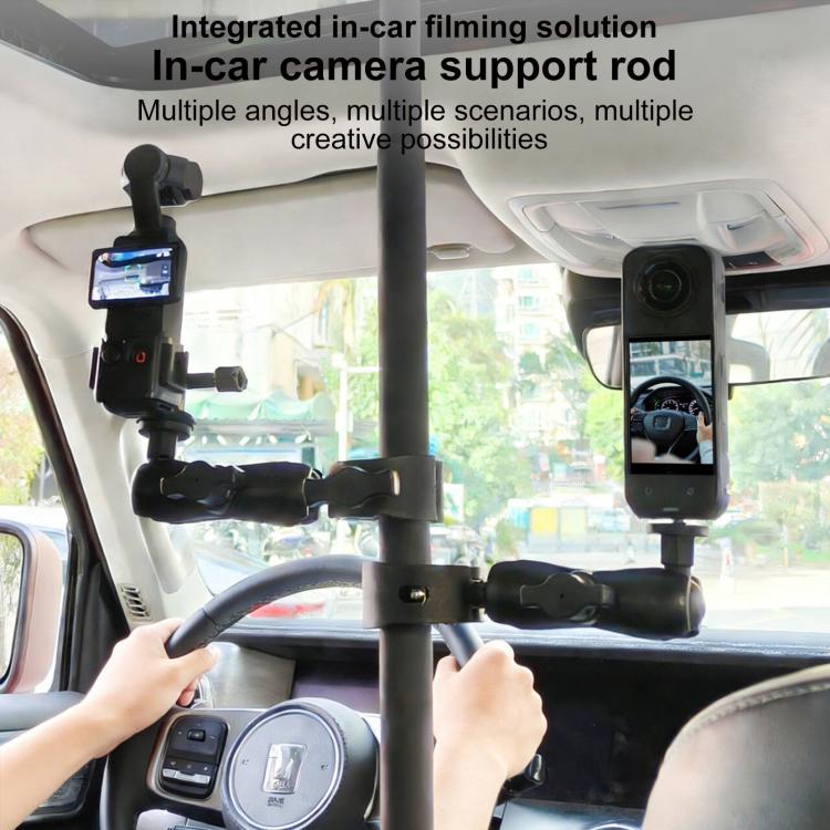 In-Car Camera Adjustable Mount Support Pole Extension Rod, 52-81.5cm Basic, 70-121cm Extended, Basic 4 in 1 Set with Crab Clip, Extend 4 in 1 Set with Crab Clip, Basic 5 in 1 Set with Clip Pocket Frame, Extend 5 in 1 Set with Clip Pocket Frame         ...