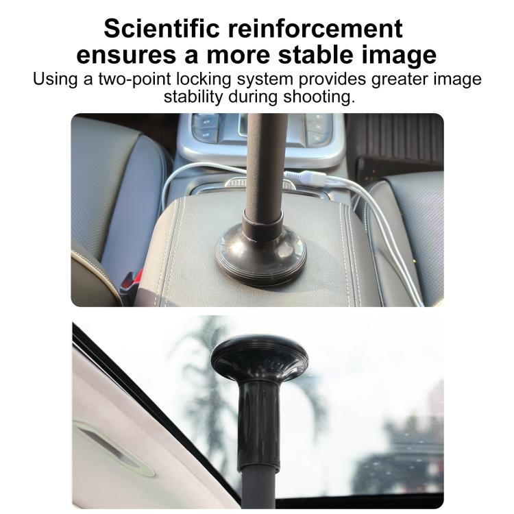 In-Car Camera Adjustable Mount Support Pole Extension Rod, 52-81.5cm Basic, 70-121cm Extended, Basic 4 in 1 Set with Crab Clip, Extend 4 in 1 Set with Crab Clip, Basic 5 in 1 Set with Clip Pocket Frame, Extend 5 in 1 Set with Clip Pocket Frame         ...
