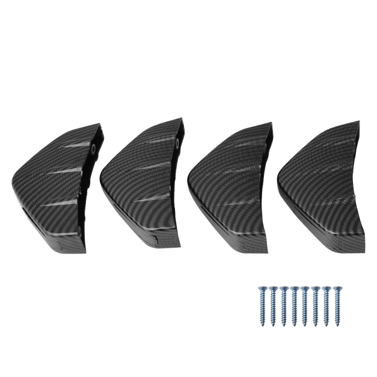 4 PCS Carbon Texture Car General Shark Fin Rear Spoiler Bumper Chassis Decoration, Carbon Texture