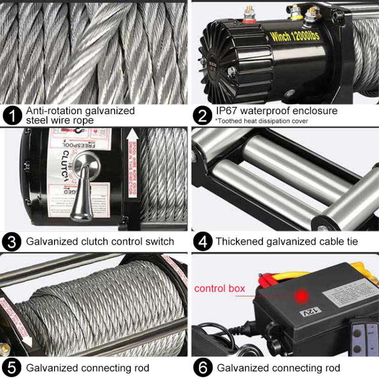 Manual Operation Handle Switch Car Electric Winch, 12V 3000 Lbs, 12V 3500 Lbs, 12V 4000 Lbs, 12V 4500 Lbs, 24V 3000 Lbs, 24V 3500 Lbs, 24V 4000 Lbs, 24V 4500 Lbs