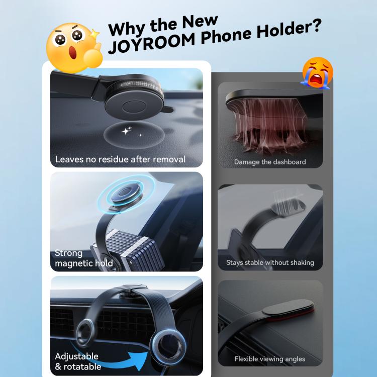 JOYROOM JR-ZS518 Vacuum Suction Cup Bendable Magnetic Phone Holder, JR-ZS518
