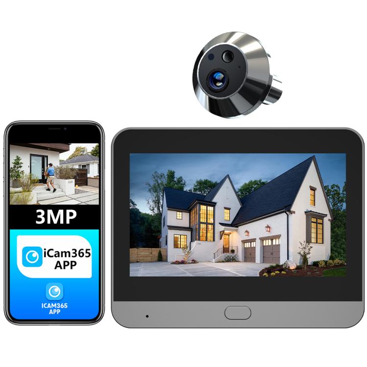 RH-PD10-I 4.3 inch HD Screen Motion Detection Smart WiFi Video Doorbell, RH-PD10-I