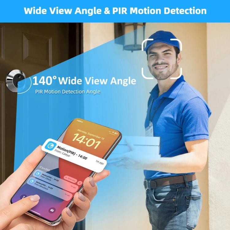 RH-PD10-I 4.3 inch HD Screen Motion Detection Smart WiFi Video Doorbell, RH-PD10-I