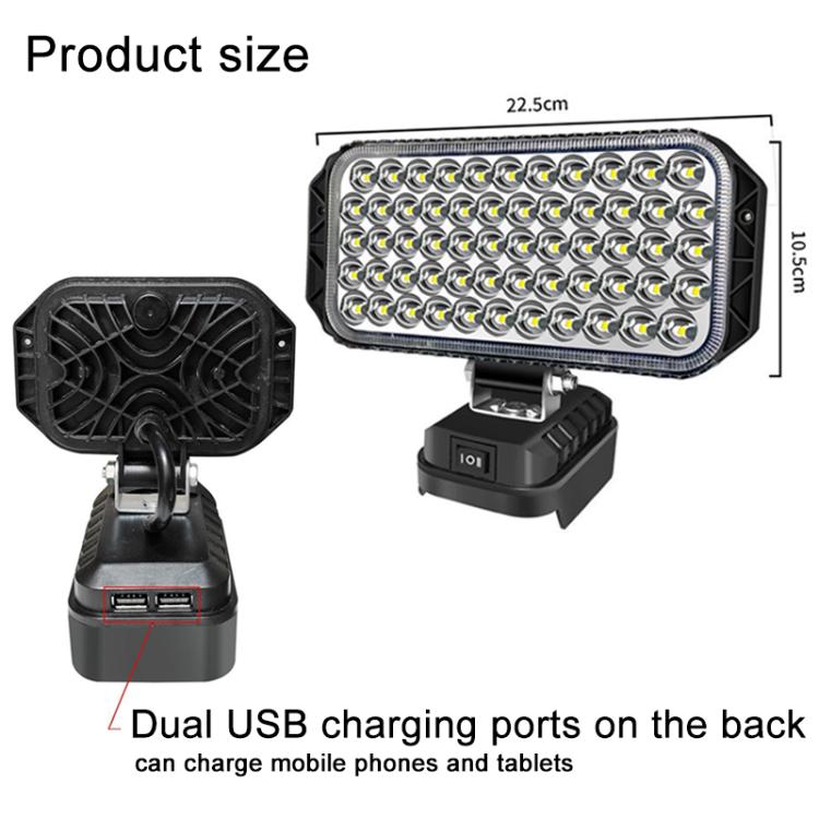 Dual USB LED Emergency Work Light, For Dayi Battery Slot, 3 inch Round High Beam, 4 inch Square High Beam, 5 inch Square High and Low Beam, 8 inch Square High and Low Beam, 10 inch Square High and Low Beam