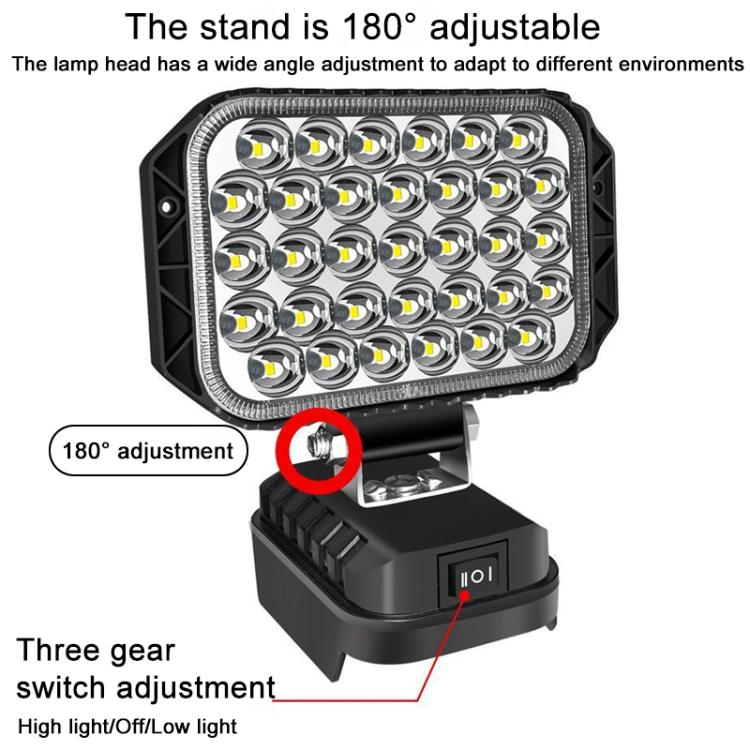Dual USB LED Emergency Work Light, For Makita Battery Slot, 3 inch Round High Beam, 4 inch Square High Beam, 5 inch Square High and Low Beam, 8 inch Square High and Low Beam, 10 inch Square High and Low Beam