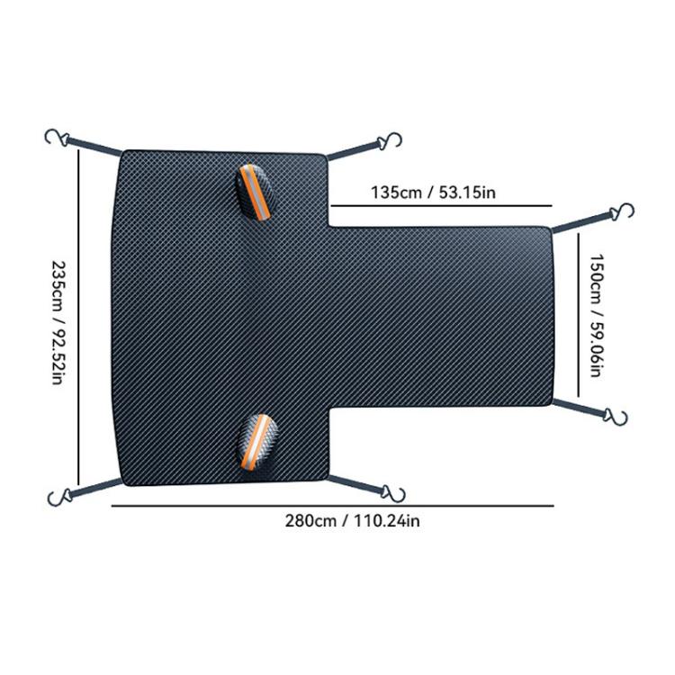 SUITU ST-3964 Universal Car Oxford Fabric Snowproof Sunshade Half Car Cover Protective Cover