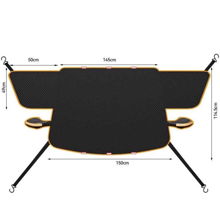 SUITU ST-3960 Universal Car Oxford Fabric Snow and Sun Protection Magnetic Front Windshield Half Cover