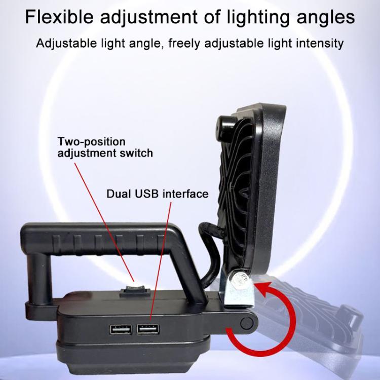 Outdoor Portable Dual USB LED Emergency Work Light, For Makita Battery Slot, 3 inch Square High Beam, 4 inch Square High and Low Beam, 5 inch Square High and Low Beam, 8 inch Square High and Low Beam