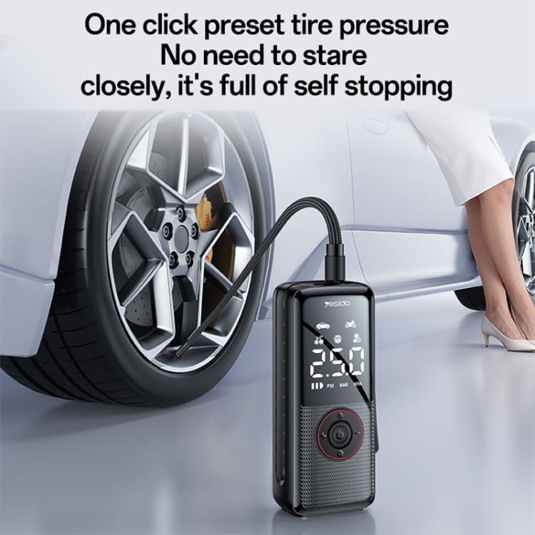 Yesido VC17 HD LED Display 85W Cordless Air Pump Car Tires Inflator, VC17