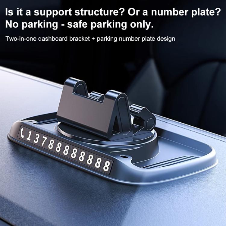 Car 3 in 1 Anti-Slip Storage Rotating Parking Number Plate Dashboard Phone Holder