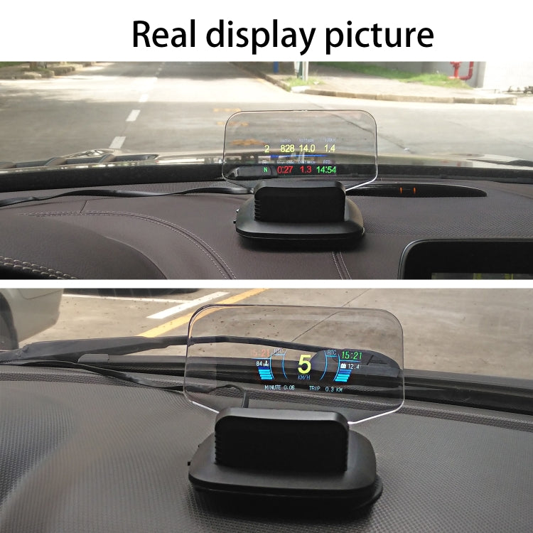 C1 OBD2 + GPS Mode Car HUD Head-up Display Compass / Speed / Water Temperature / Voltage Display / Speed Alarm / Fault Alarm, C1 Without Navigation Function