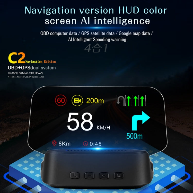 C2 Car HUD Head-up Display GPS Digital Meter Water Temperature / Voltage / Speed, C2