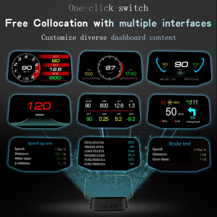 C2 Car HUD Head-up Display GPS Digital Meter Water Temperature / Voltage / Speed, C2