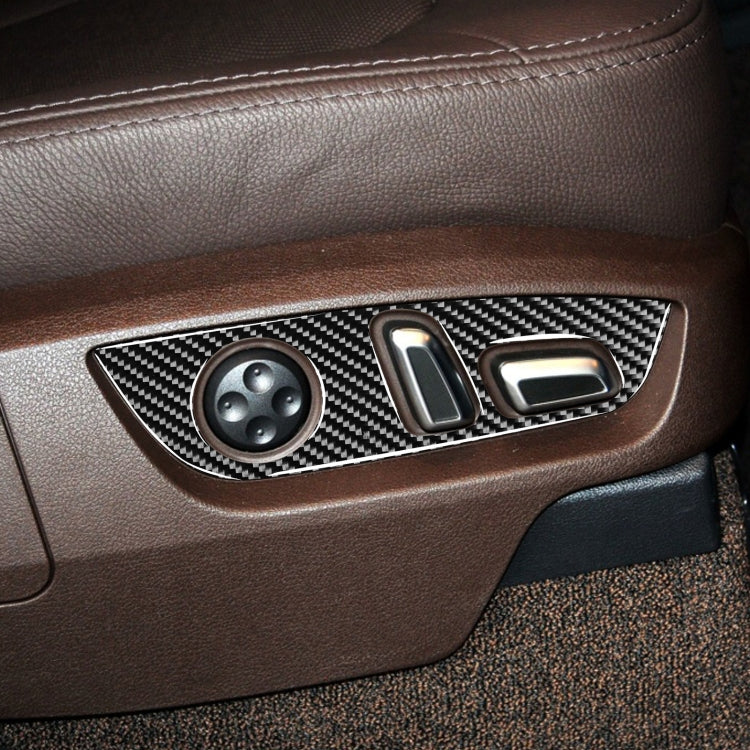 Car Carbon Fiber Seat Adjustment Panel Decorative Sticker for Audi Q7 2008-2015, Left and Right Drive Universal, Seat Adjustment