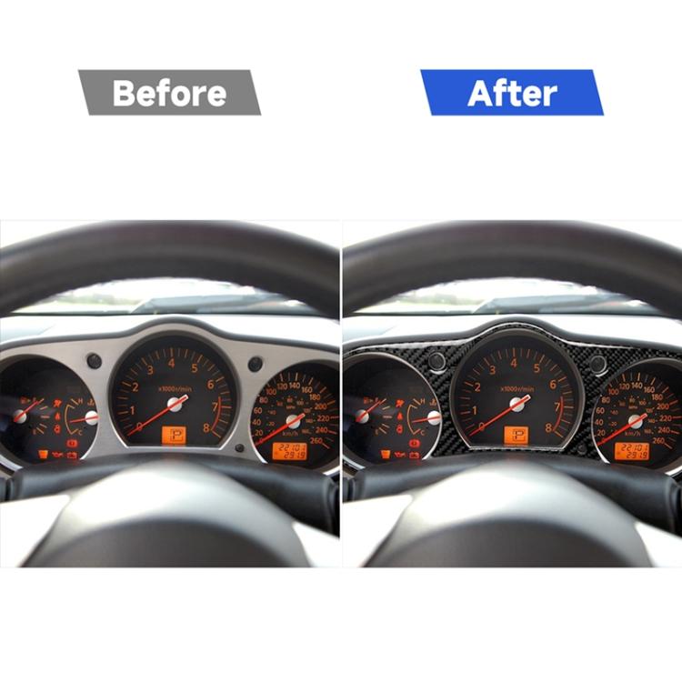 Car Carbon Fiber Speedometer Surrounded Decorative Sticker for Nissan 350z 2006-2009, Speedometer Surrounded