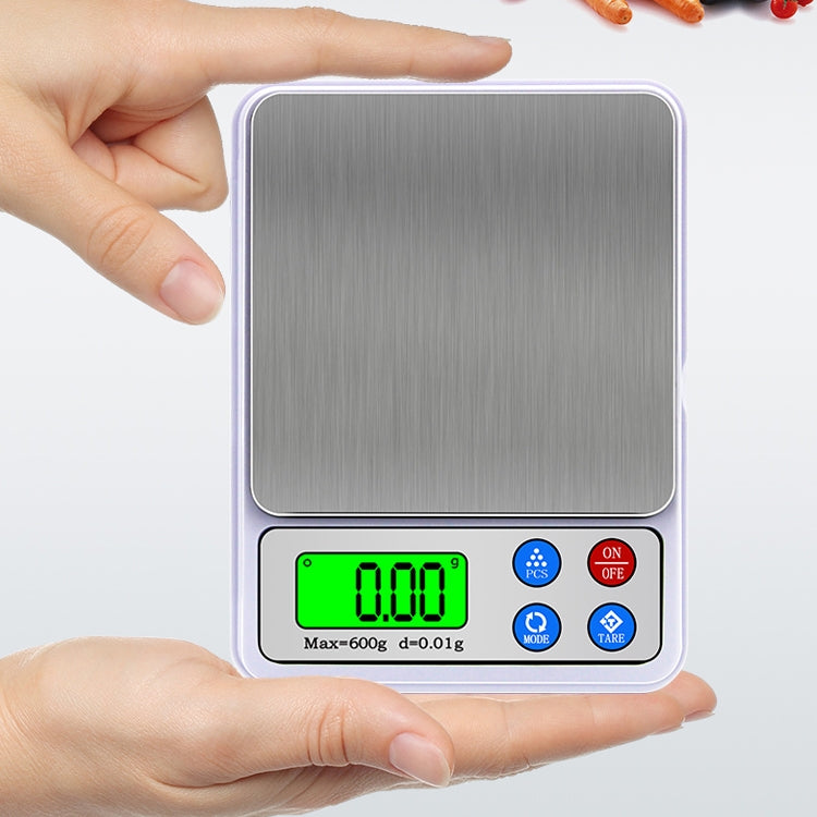 MH-555 600g x 0.01g High Accuracy Digital Electronic Portable Kitchen Scale Balance Device with 2.2 inch LCD Screen, 600g/0.01g