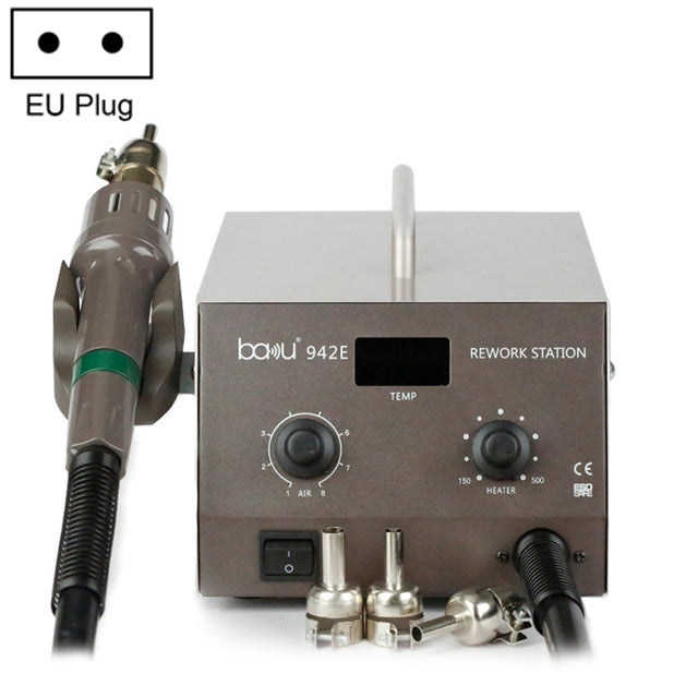 BAKU BA-942E 220V Digital Display Adjustable Temperature Hot Air Gun Desoldering Station Set, EU Plug, BA-942E