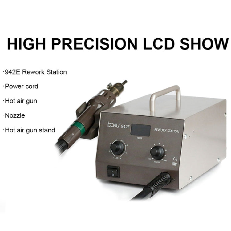 BAKU BA-942E 220V Digital Display Adjustable Temperature Hot Air Gun Desoldering Station Set, EU Plug, BA-942E