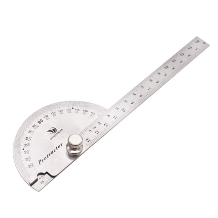0-180 Degree Stainless Steel Protractor Angle Finder with 0-145mm Arm Measuring Ruler Tool, 0-145mm Ruler