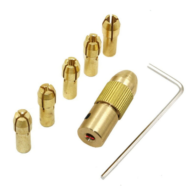 7 PCS/Set Brass 0.5-3mm Small Electric Drill Bit Collet Micro Twist 2.35mm Drill Chuck Set with Wrench, 2.35mm