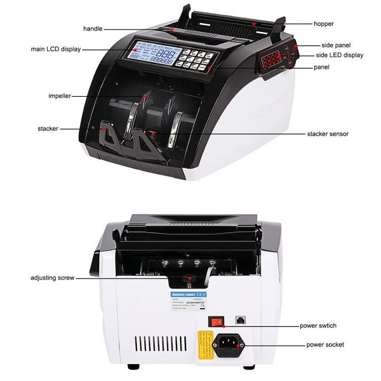 AL-6100A Multi-currency Currency Detector, Specifications:EU Plug, AL-6100A EU Plug