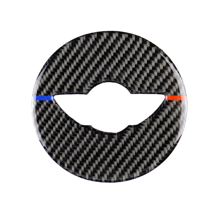 Red Blue Color Car Steering Wheel F Chassis Logo Carbon Fiber Decorative Sticker for BMW Mini Cooper F55 / F56 / F60 / Countryman F60, For BMW Mini F55 (Red Blue Color)