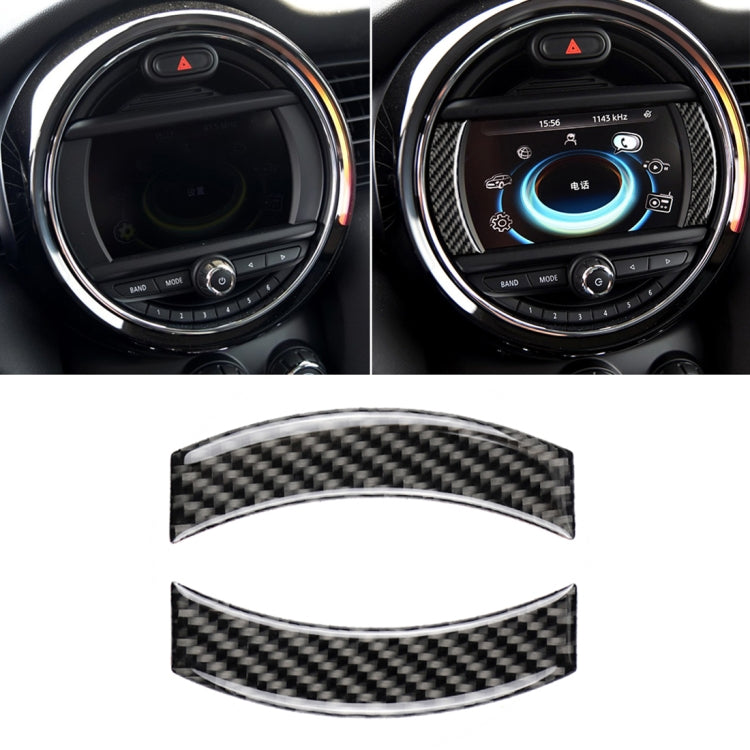 2 PCS Car F Chassis Navigation Panel Carbon Fiber Decorative Sticker for BMW Mini Cooper Countryman Clubman F54/F55/F56/F60