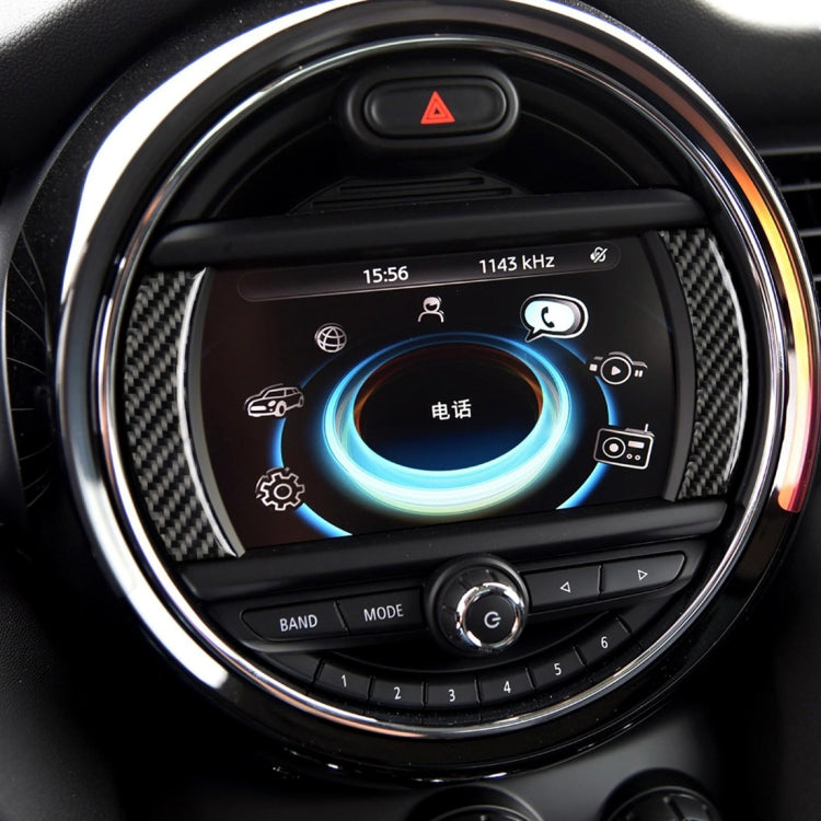 2 PCS Car F Chassis Navigation Panel Carbon Fiber Decorative Sticker for BMW Mini Cooper Countryman Clubman F54/F55/F56/F60