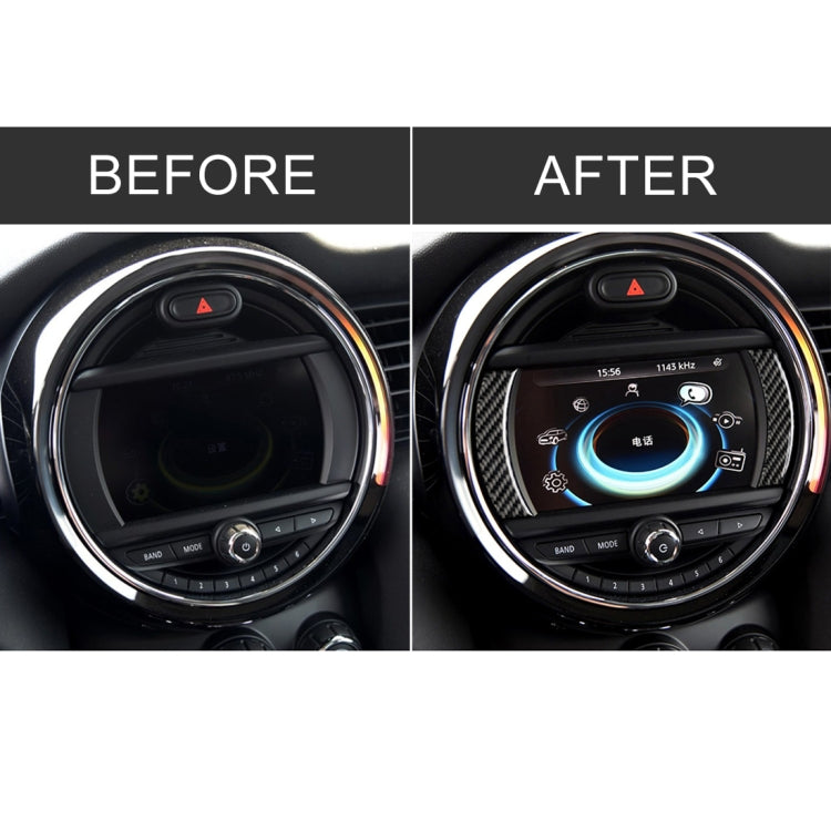 2 PCS Car F Chassis Navigation Panel Carbon Fiber Decorative Sticker for BMW Mini Cooper Countryman Clubman F54/F55/F56/F60