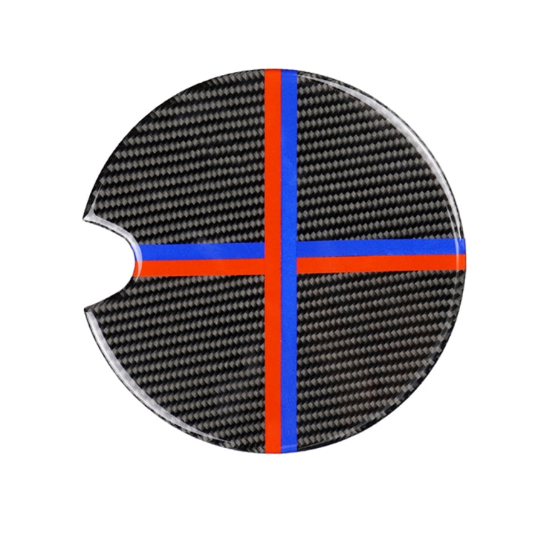 Red Blue Color Car Fuel Tank Cover Carbon Fiber Decorative Sticker for BMW Mini Cooper R50 / R52 / R55 / R56 / R57 / R58 / R59 / R60 / R61 / F55 / F56, For BMW Mini R50 (Red Blue Color)
