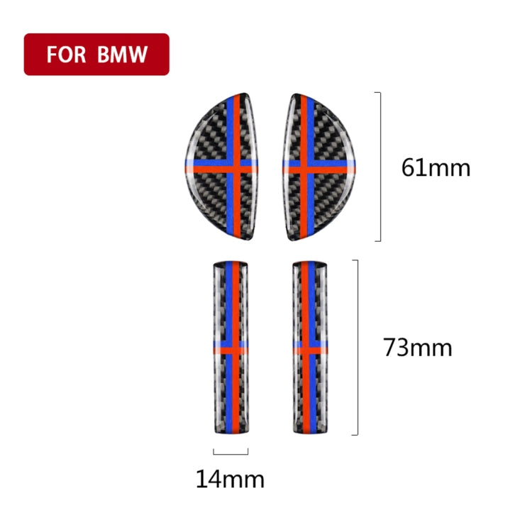 4 PCS Red Blue Color Car F Chassis Door Handle Carbon Fiber Decorative Sticker for BMW Mini Cooper Clubman Countryman F55 / F54 / F60, For BMW Mini F60 (Red Blue Color)