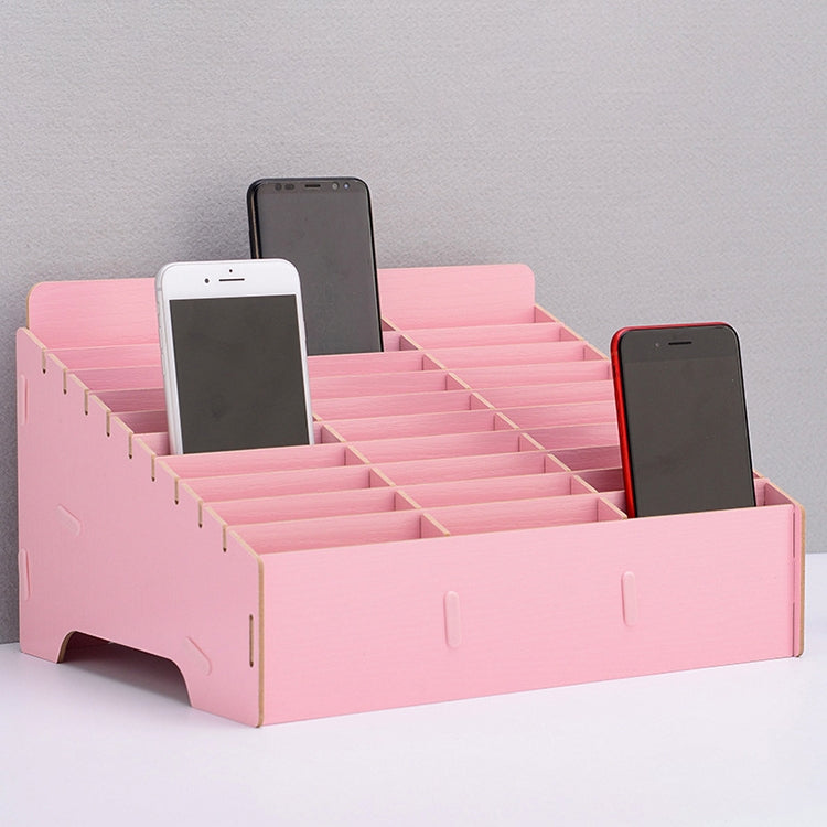 Wooden Multi-cell Mobile Phone Film Stand Desktop Display Rack, 30 Grids, Size: 31.5x23.5x18.5cm, 30 Grids, Green, 30 Grids, Black, 30 Grids, Pink